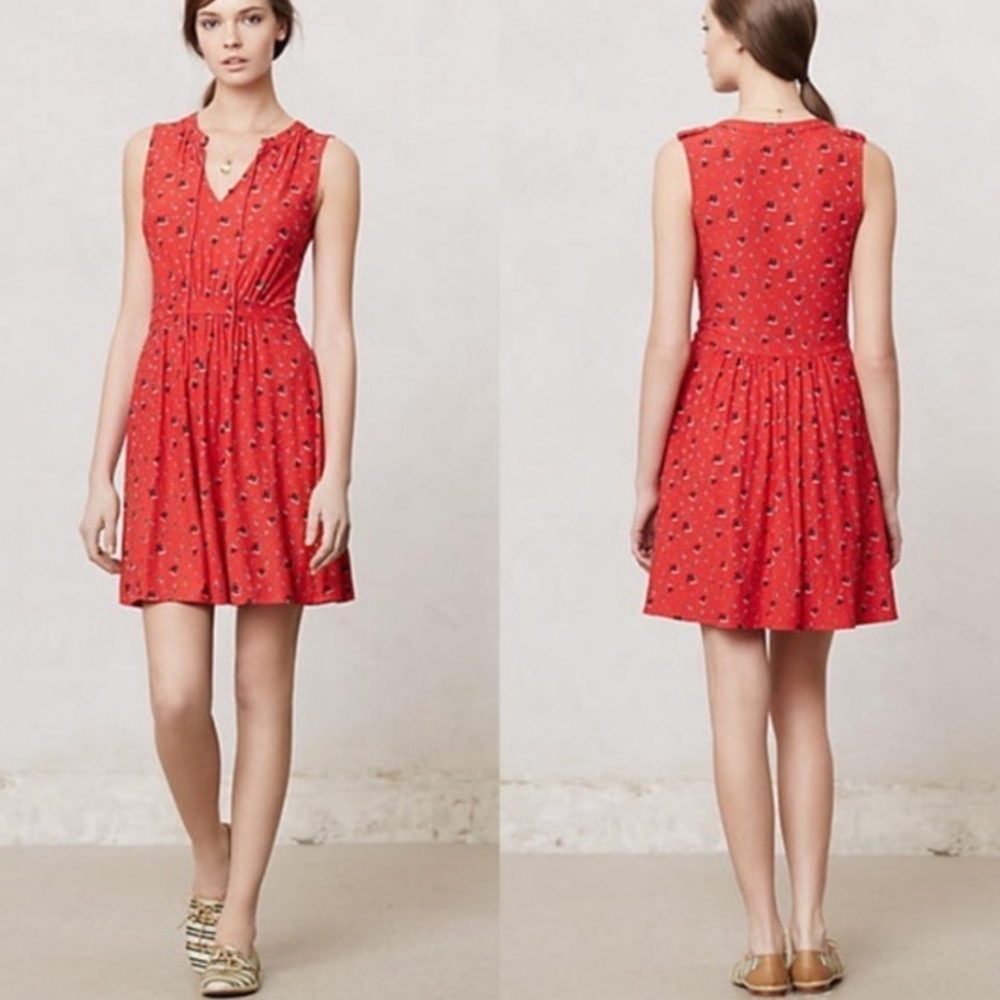 Anthro Red Pirate Sleeveless Dress Sz S